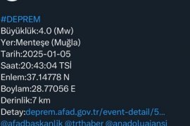 Menteşe’de 4.0 Şiddetinde Deprem! Valilikten Geçmiş Olsun Mesajı