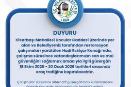 PTT Merkez Önündeki Uncular Caddesi, Hadi Eskişar Konağı Restorasyonu Nedeniyle Kapalı