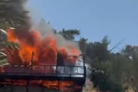 Mazı Mahallesi’nde Yangına Havadan ve Karadan Müdahale