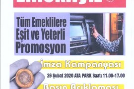 Emekliler promosyon için imza topluyor