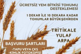 Büyükşehir’den Üreticilere Ücretsiz Yem Bitkisi Tohumu Desteği