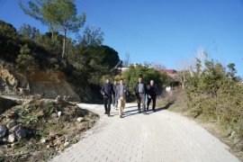 Milas Belediyesi’nden Türbe’de yoğun parke kaplama çalışması…