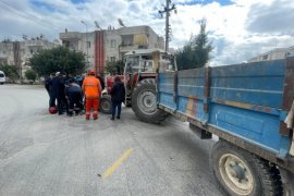 Traktöre çarpan kurye yaralandı