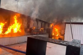Milas'ta balık fabrikasında yangın
