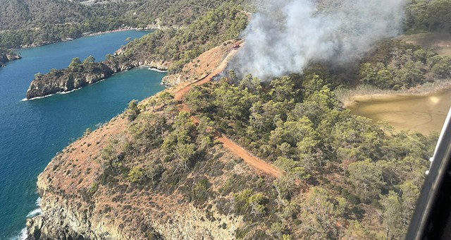 Fethiye Katrancı Koyu Yakınlarında Orman Yangını