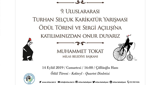 ULUSLARARASI TURHAN SELÇUK KARİKATÜR YARIŞMASI ÖDÜL TÖRENİ  BU AKŞAM SAAT 16:00’DA ÇÖLLÜOĞLU HANI’NDA