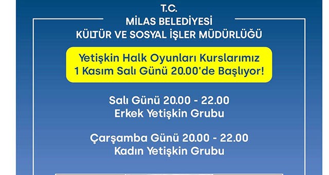 Halk oyunları kursları başlıyor