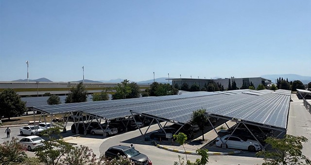 Milas-Bodrum Havalimanı’nda güneş enerjisi santrali kurulumu tamamlandı