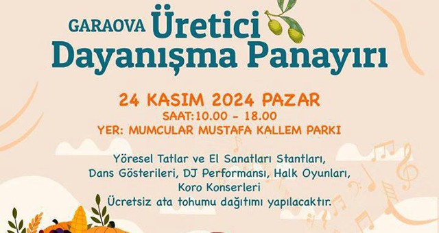 Garaova Üretici Dayanışma Panayırı 24 Kasım’da!