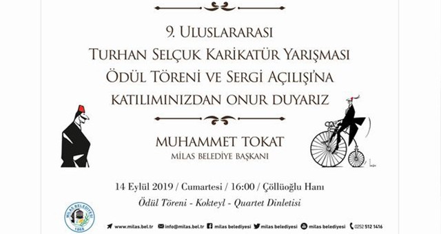 ULUSLARARASI TURHAN SELÇUK KARİKATÜR YARIŞMASI ÖDÜL TÖRENİ 14 EYLÜL’DE