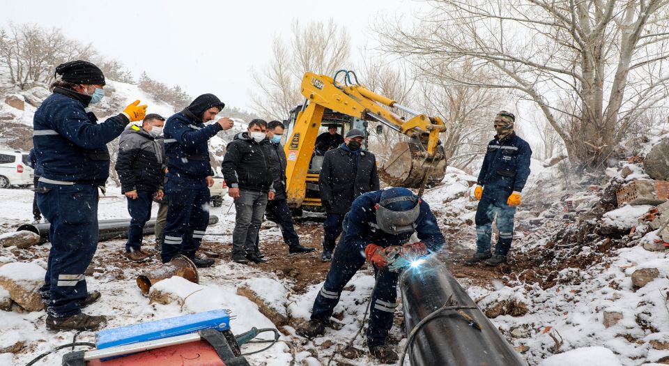 Kayseri Zincidere Göleti'nde Kar Altında Çalışmalar