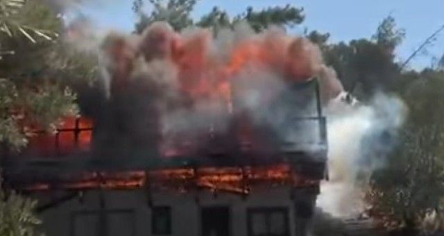 Mazı Mahallesi’nde Yangına Havadan ve Karadan Müdahale