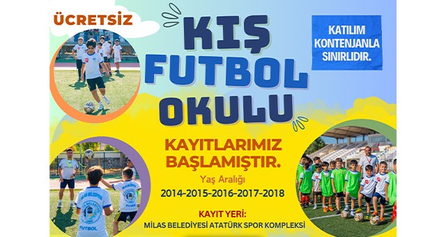 Milas Belediyesi Kış Futbol Okulu Kayıtları Başladı