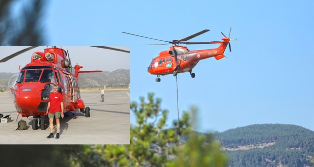 Büyükşehir’in Kırmızı Helikopteri Alevlere 4 günde 322 Kez Su Bıraktı