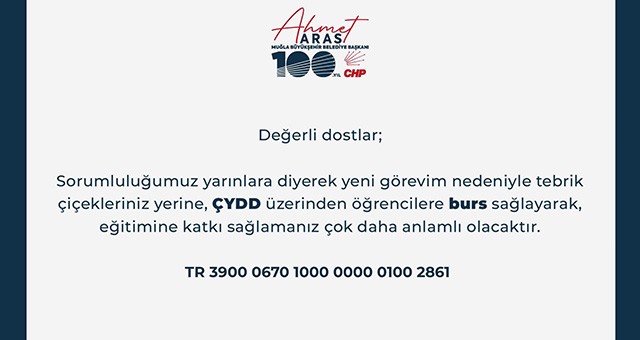 Başkan Aras, ‘Tebrik Çiçeği’ değil, Eğitime Destek İstedi