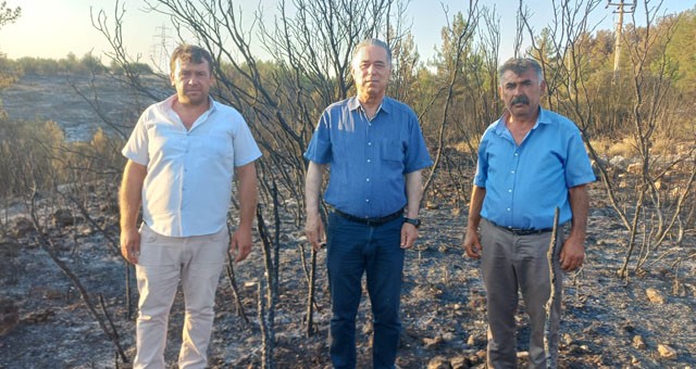 Vekil Özcan ve muhtarlardan yangın değerlendirmesi