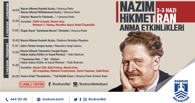 Bodrum Belediyesi'nden Nazım Hikmet anma etkinlikleri