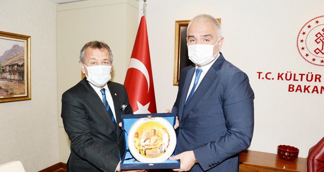 Muğla Borsası ve Odaları Kültür ve Turizm Bakanı M. Nuri Ersoy'u ziyaret ettiler.  