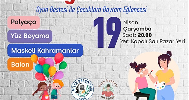 Milas Belediyesi'nden çocuklar için bayram eğlences