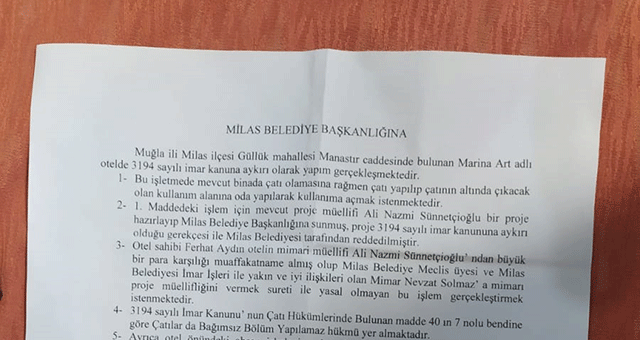 Belediye meclisine gelen ilginç mektup