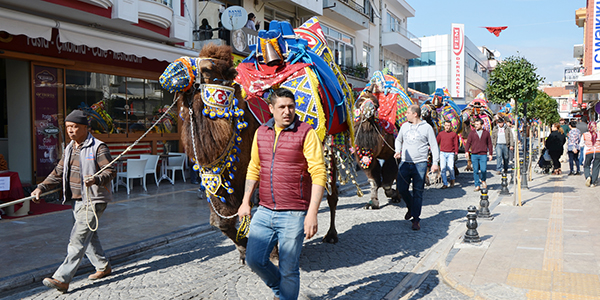 Develerle gösteri turu yapıldı