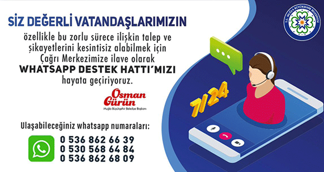 Büyükşehir Whatsapp hattı devrede