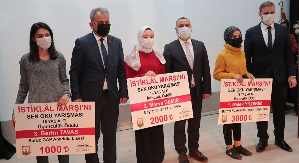 Şanlıurfa'da 'istiklal Marşı'nı Sen Oku'nun Yarışmacıları Ödüllendirildi