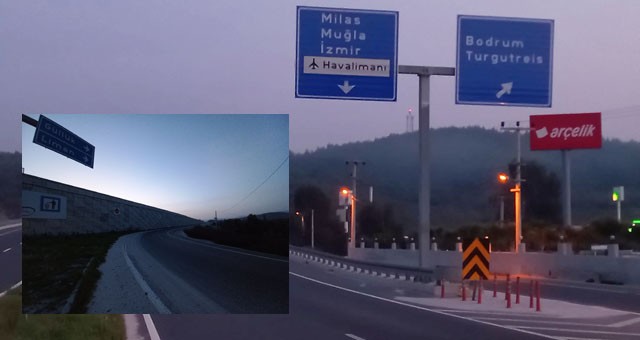 Milas-Bodrum Havaalanı, Güllük kavşağındaki yetersiz aydınlatma trafik kazalarına neden olabilir..