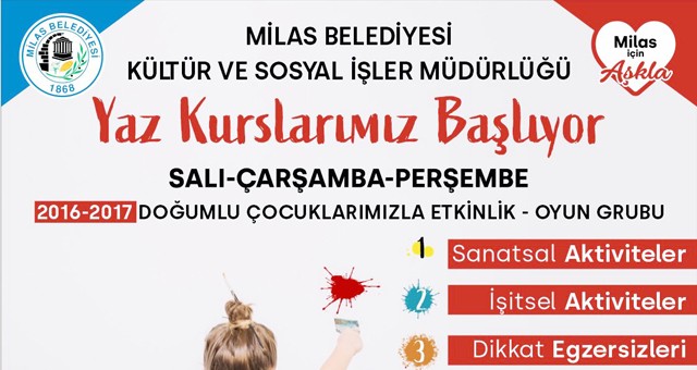 Belediye yaz kursları başlıyor