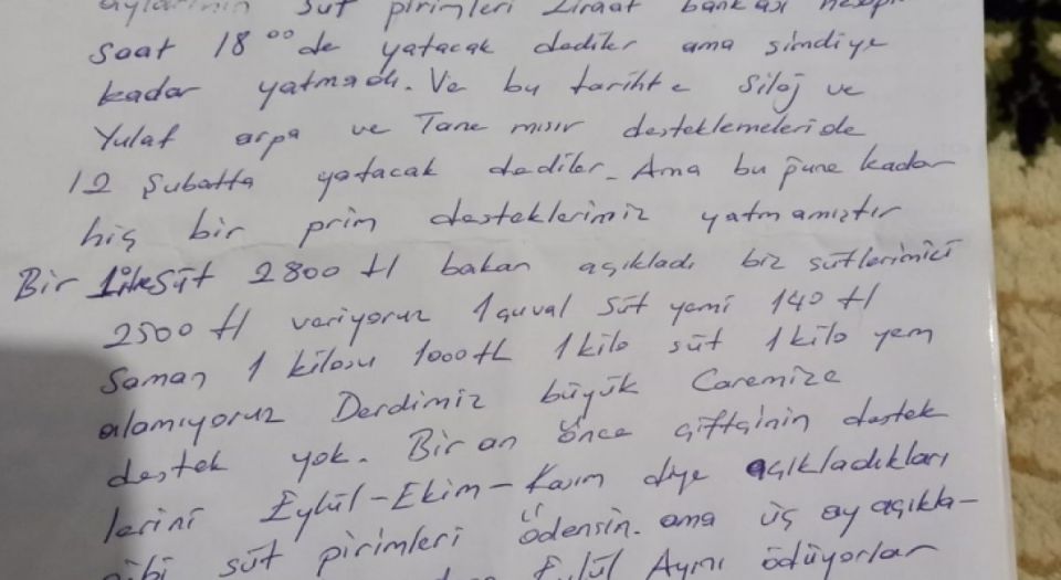 Süleyman Girgin Çiftçinin Mektubunu Meclis'te Okudu