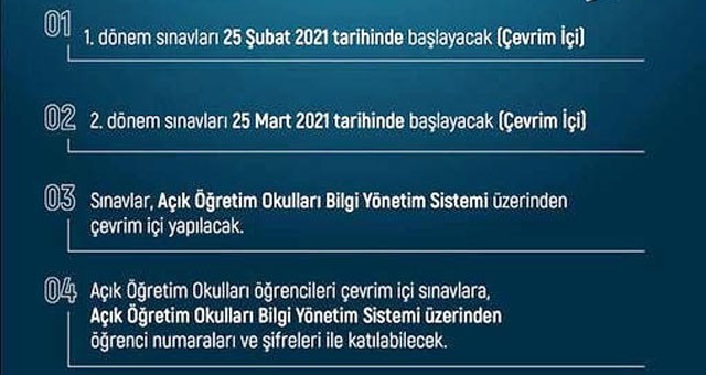 Açık öğretim ortaokul ve lise öğrencilerinin dikkatine!