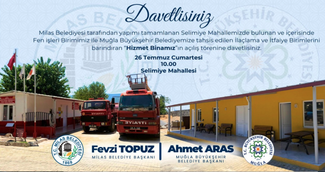 MİLAS BELEDİYESİ TARAFINDAN YAPIMI TAMAMLANAN HİZMET BİNASI TÖRENLE AÇILACAK