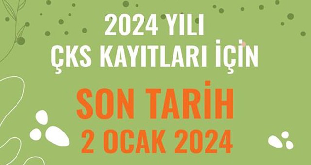ÇKS kayıtları için son gün 2 Ocak