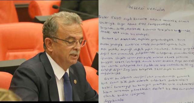 Girgin TBMM’de orman işçisinin mektubunu okudu