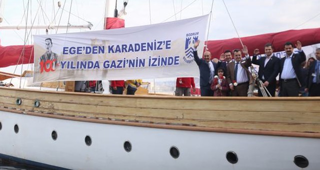 GAZİ'NİN İZİNDEKİ STS BODRUM'A, BODRUM’DAN SONRA  İZMİR'DE MUHTEŞEM UĞURLAMA