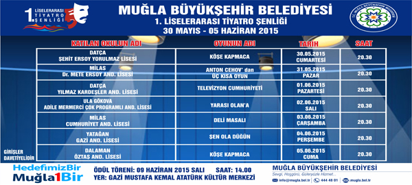 1. Liselerarası Tiyatro Şenliği Bugün Başlıyor