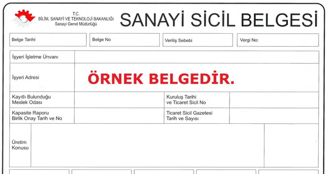 Sanayi sicil belgesi sahibi olan işletmelere uyarı