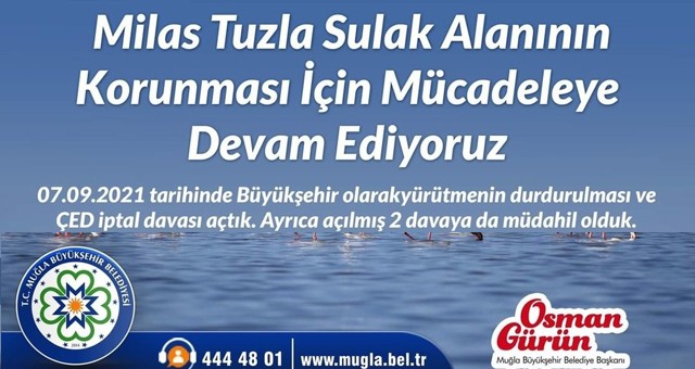 Büyükşehir’den Tuzla için 2 dava