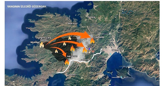 Büyükşehirden Marmaris yangını raporu