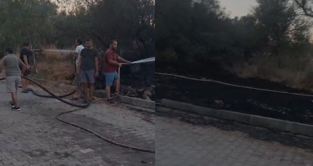 Vatandaşların Zamanında Müdahalesi Yangını Büyümeden Önledi