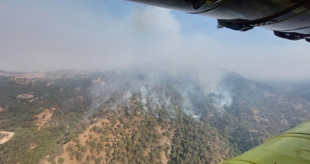 Denizli Buldan’dan başlayıp Aydın Buharkent’e Sıçrayan Yangını Söndürme Çalışmaları Sürüyor