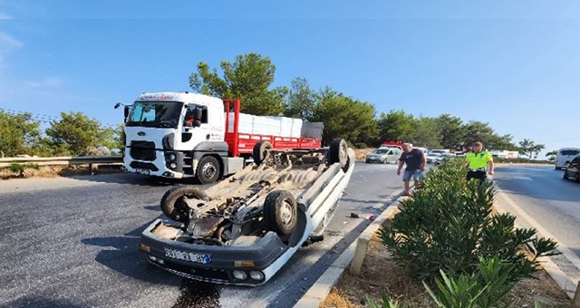 Viraja hızlı girince bu hale geldi