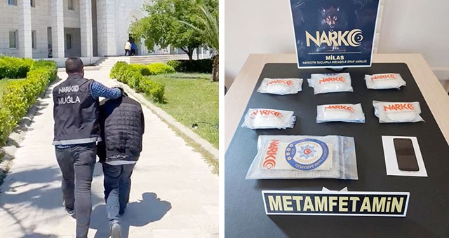 1 kilogram metamfetamin ile yakalandı