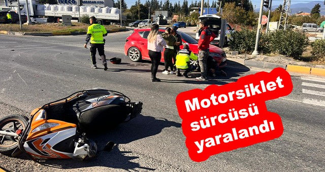 Motorsiklet sürücüsü yaralandı…