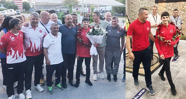Milli Güreşçi Mehmet Hanifi Sarp, coşkuyla karşılandı