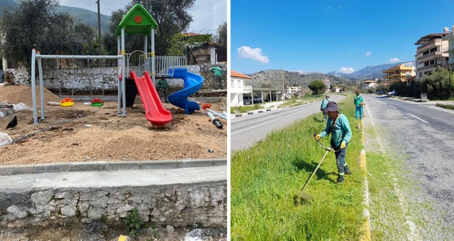 Milas Belediyesi, park ve bahçeleri bakıma aldı...