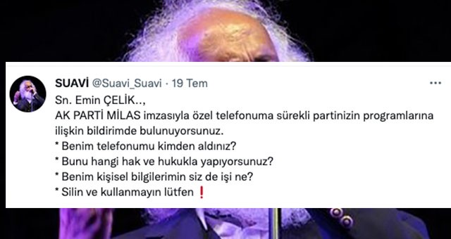 Suavi'ye bile mesaj gitmiş!