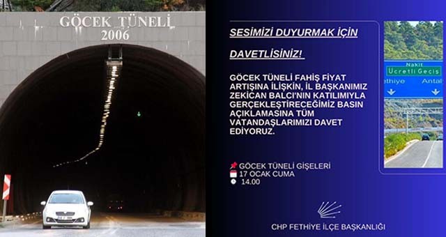Göcek Tüneli Geçiş Ücretleri Protesto Edilecek