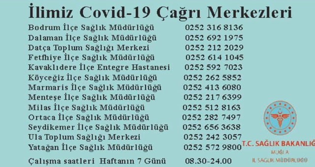 Covid-19’la ilgili aranacak telefonlar..