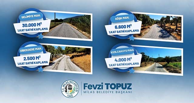 Selimiye, Dibekdere, Köşk ve Kızılcakuyu’da Yol Çalışmaları Tamamlandı